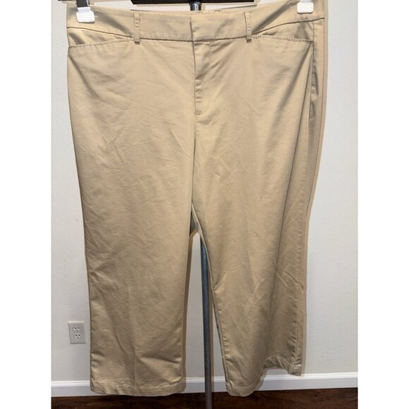 Dockers Stretch Women Size 16 34X22 Capri Pants Beige Stretch Comfy - Picture 1 of 10
